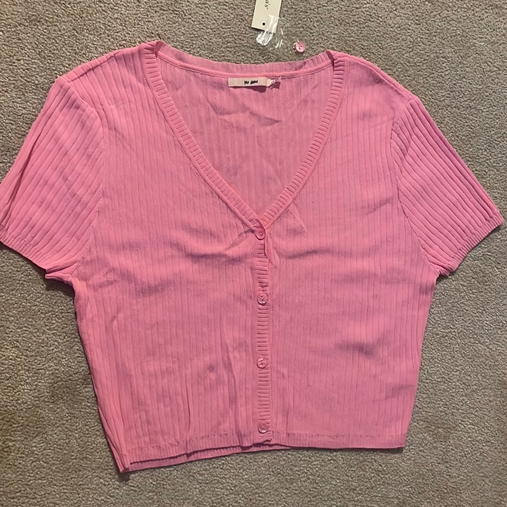 Francesca’s short sleeve cropped sweater